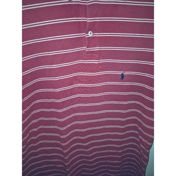 Polo By Ralph Lauren Mens Striped Red Polo Shirt Size M - Picture 3 of 5
